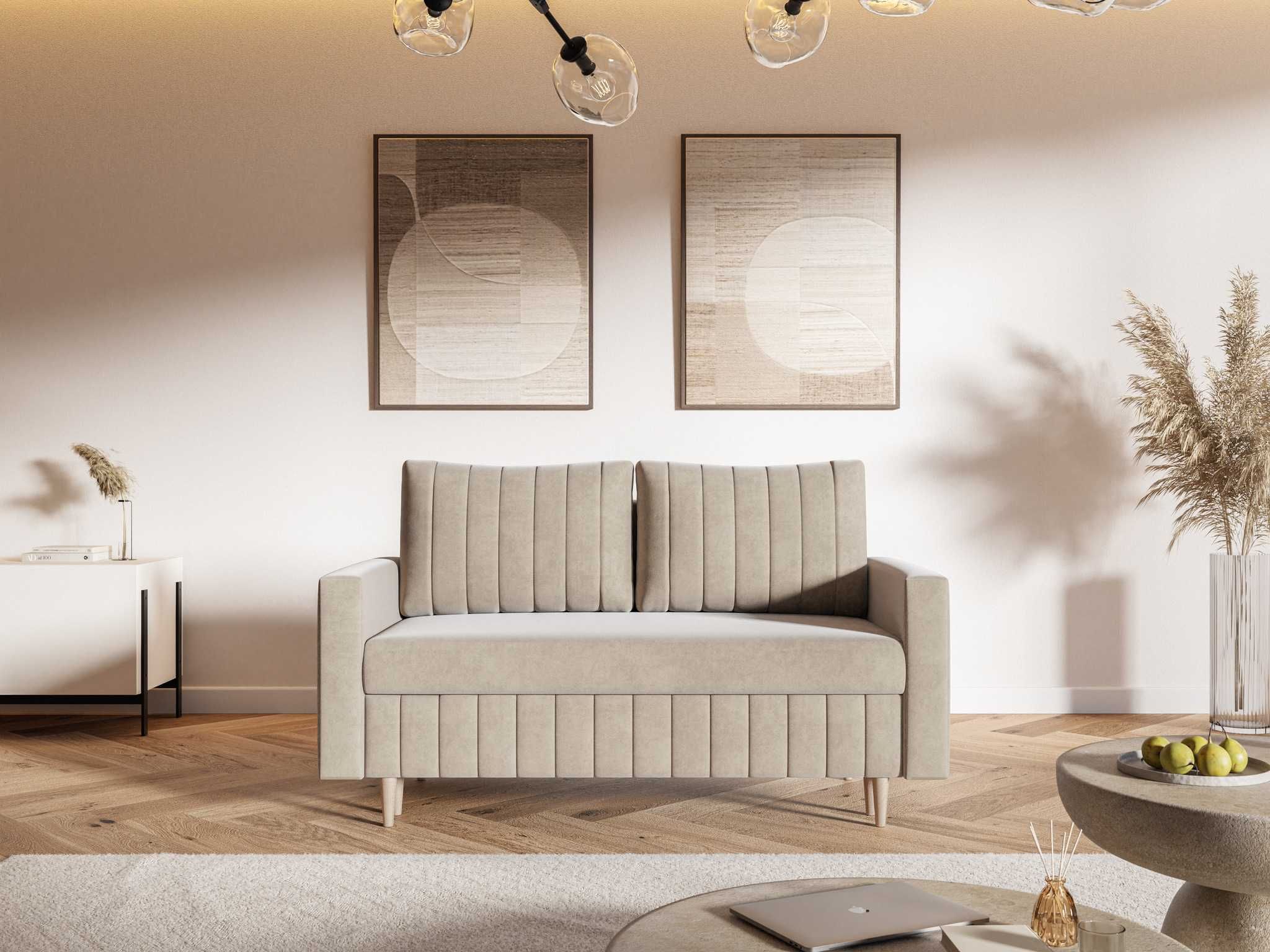 Sofa rozkładana z funkcją spania skandynawska 160 cm Scandi