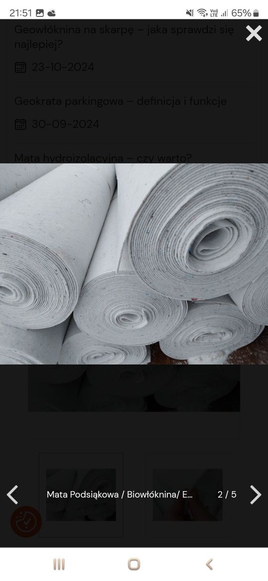 Filc Techniczny Tapicerski - 500g/m2 , rolki PREMIUM