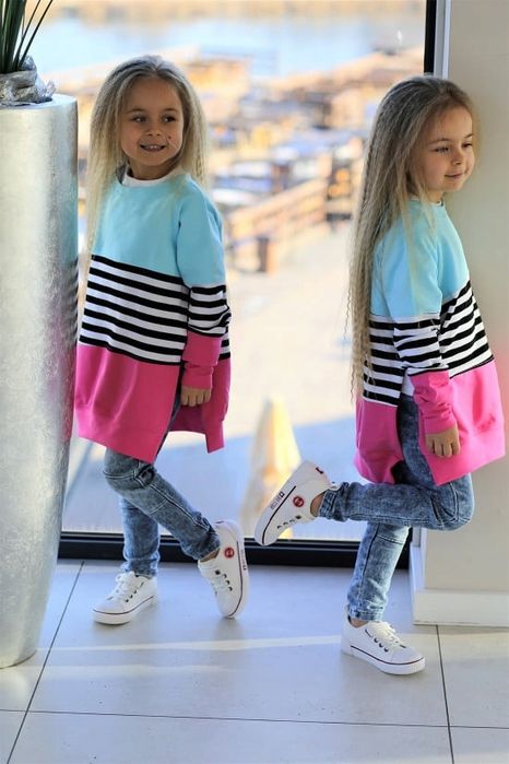 Długa bluza z rozcięciem po bokach jak nowa