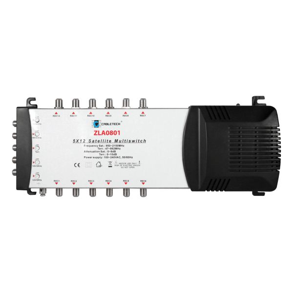 Multiswitch Cabletech 5x12 z regulacją wzmocnienia model ZLA0801
