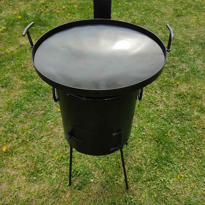 Пічка для казана 6л-8л, 10,12л, 15л Піч 3мм з  кільцем та димарем