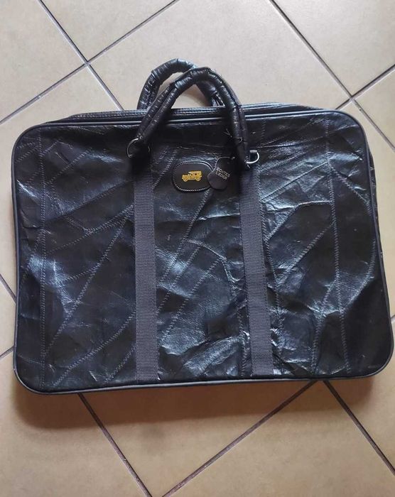 Made in spain duża torba walizka z naturalnej skóry