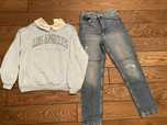 Zestaw bluza shein 152 + jeansy hm 140