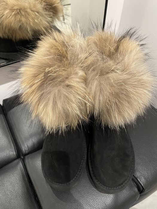 Śniegowce czarne zamszowe jenot naturalny 37 botki