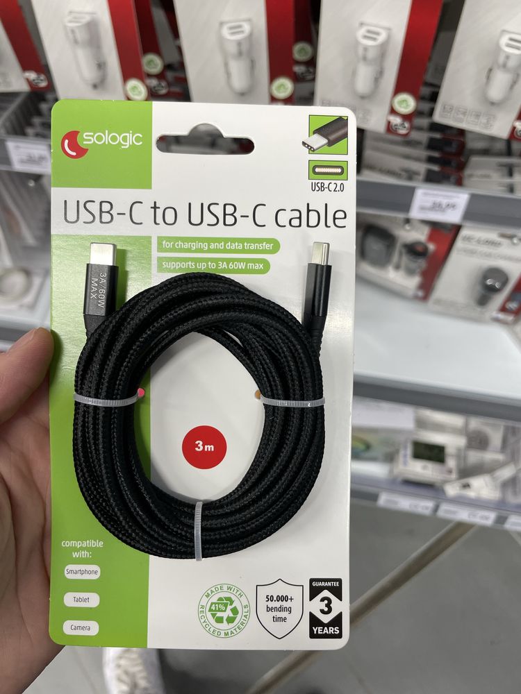 Kabel typu C do C 3 metry NOWY
