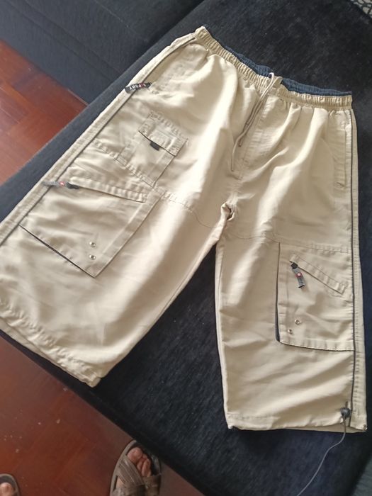 Calções de banho made in Brasil tamanho Large brancos com bolsos
