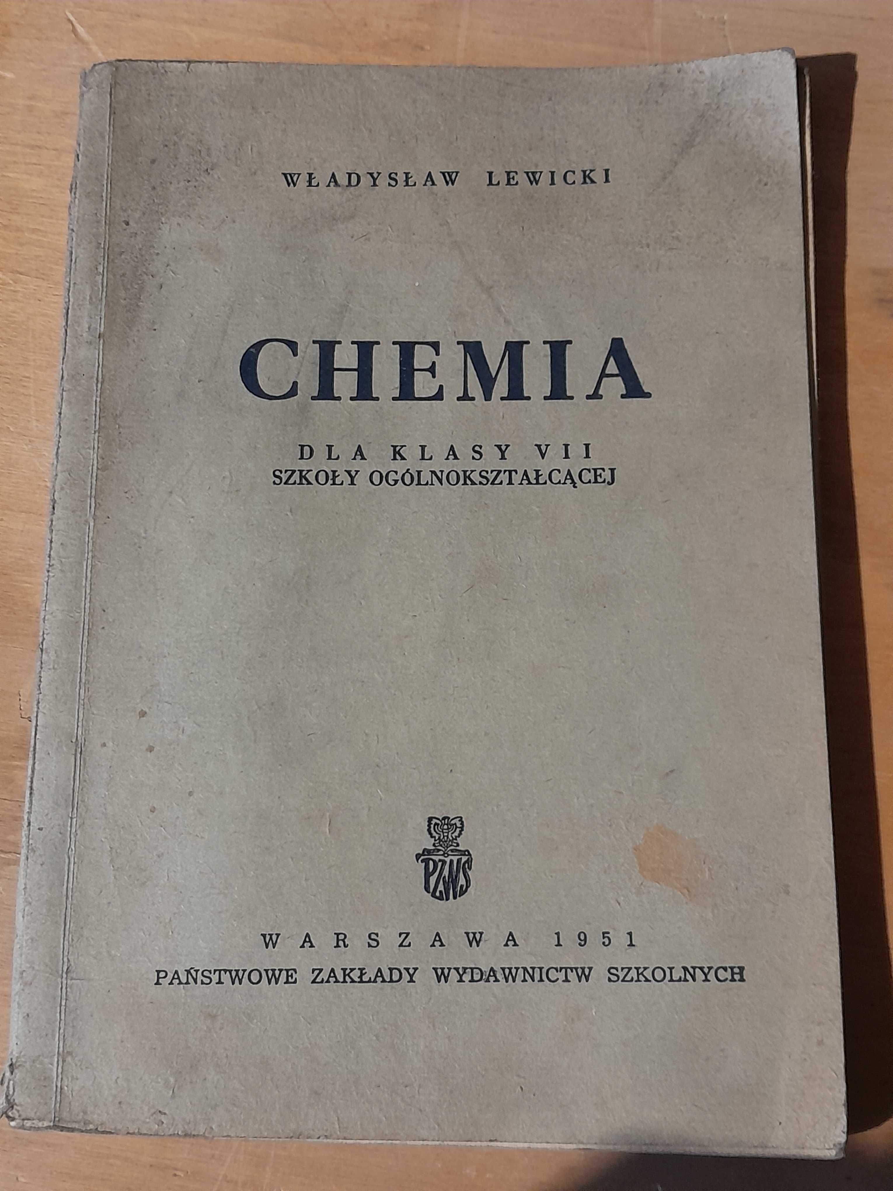 Stare książki podręczniki Algebra 1947 Chemia 1951 zabytek PRL retro