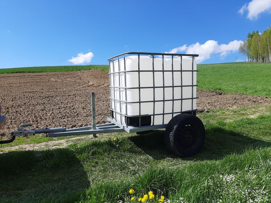 Zbiornik 1000l na przyczepie ocynkowanej beczkowoz mauzer