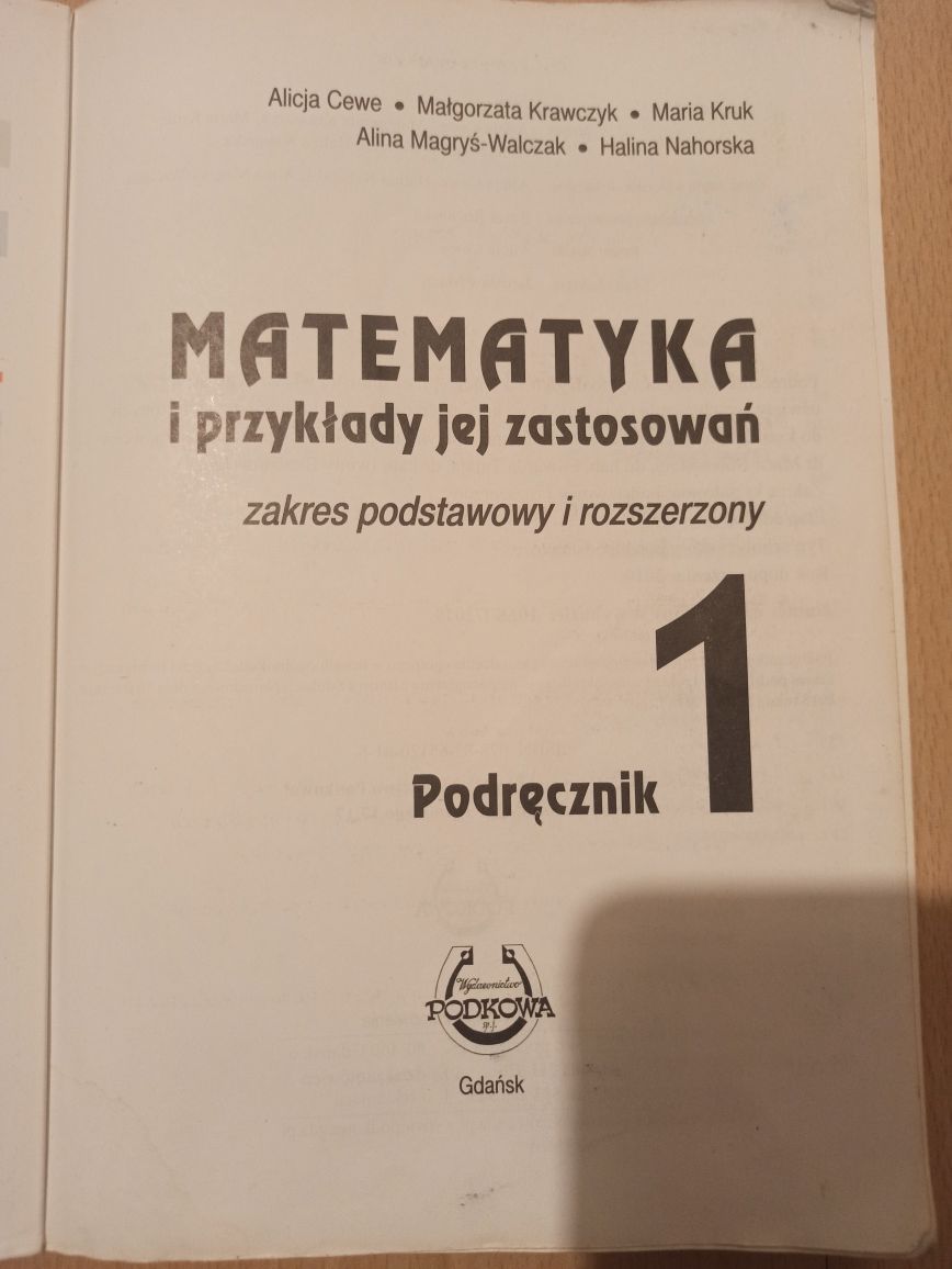 Matematyka podręcznik 1  licea ogólnokształcące,technika