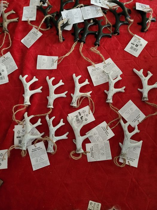 Zestaw 20 Zawieszek dekoracyjnych świątecznych poroże renifera