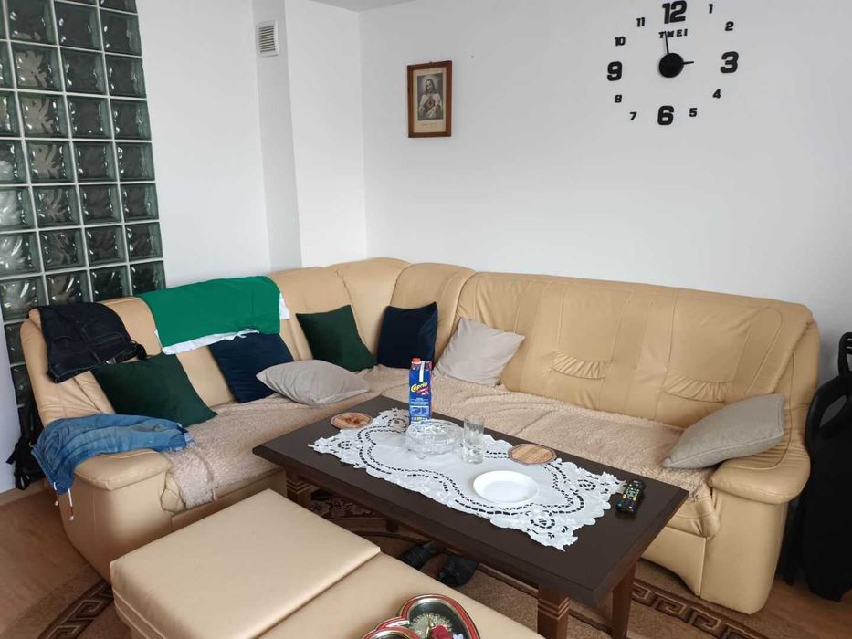 Duża kanapa narożna bananowa