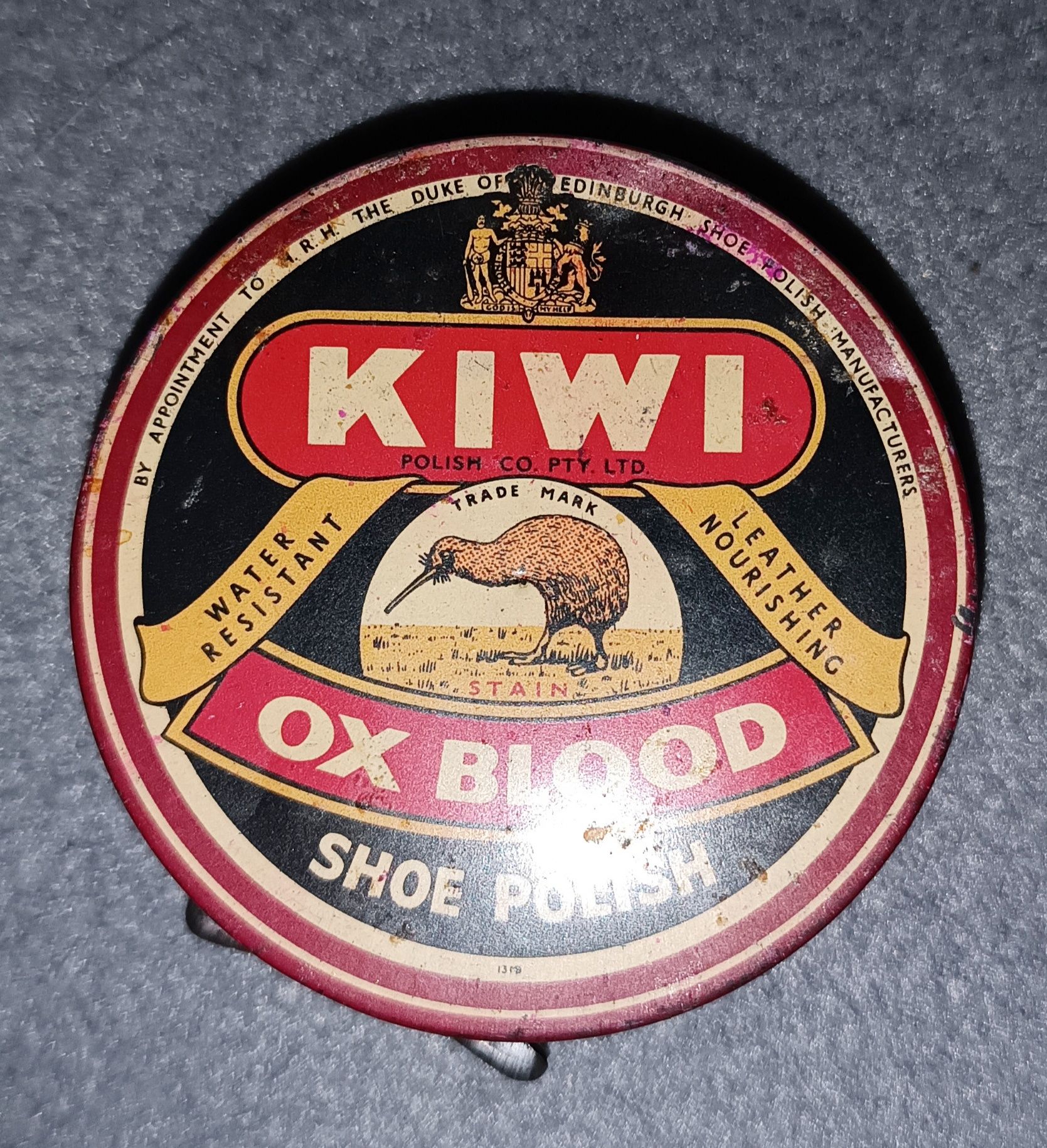 Bardzo stara puszka po paście do butów - Kiwi -