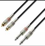 Adam Hall Cables TPC 0300 2 x RCA 2 x Jack mono 3m Nowy kabel