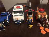 IMAGINEXT Fisher Price, duży zestaw,policja,ambulans, helikopter