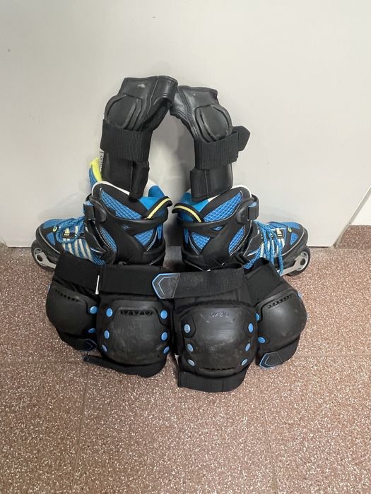 Rolki Oxelo Fit jr 5 Niebieskie + Ochraniacze Gratis