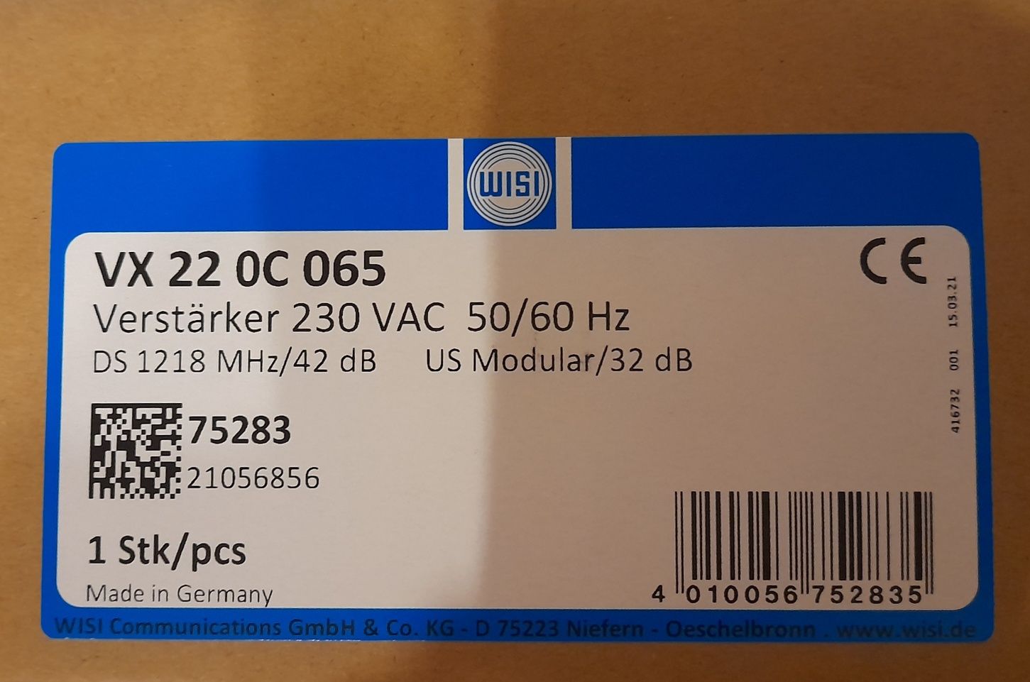 Wzmacniacz szerokopasmowy WISI VALUE VX 22 0C