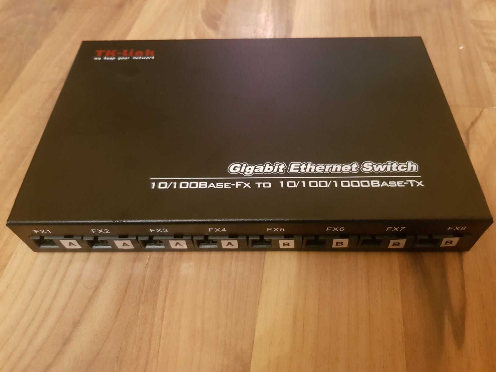 медіаконвертор 8 порт. (4-1310, 4-1550), 2LAN-Gigabit (Fiber switch)