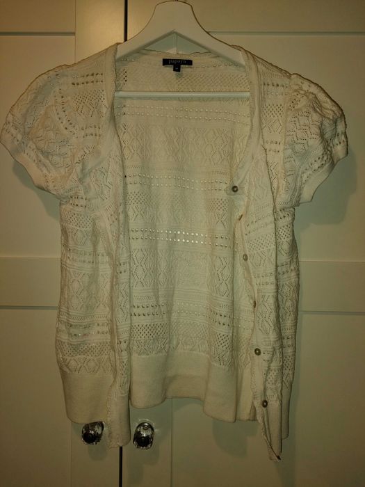 Biały sweterek rozpinany Papaya XL