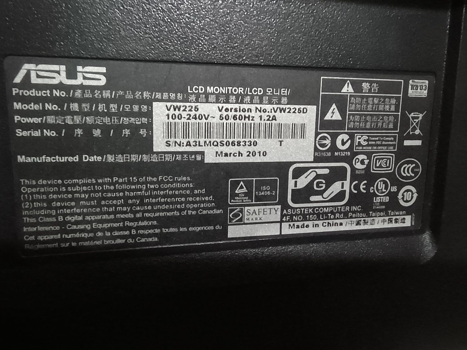 Monitor Asus VW225D LCD 22 całe