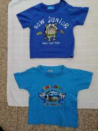 2 t-shirts manga curta, 12 a 24 meses