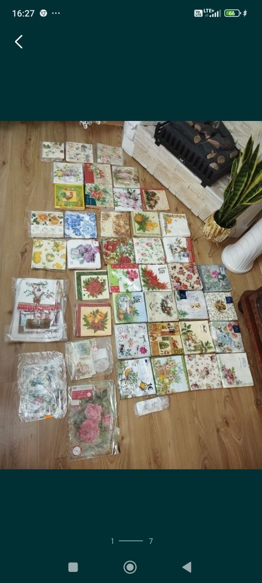 Okazja! Zestaw Nowe i Zaczęte Paczki Serwetk do Prac Decoupage.+Gratis