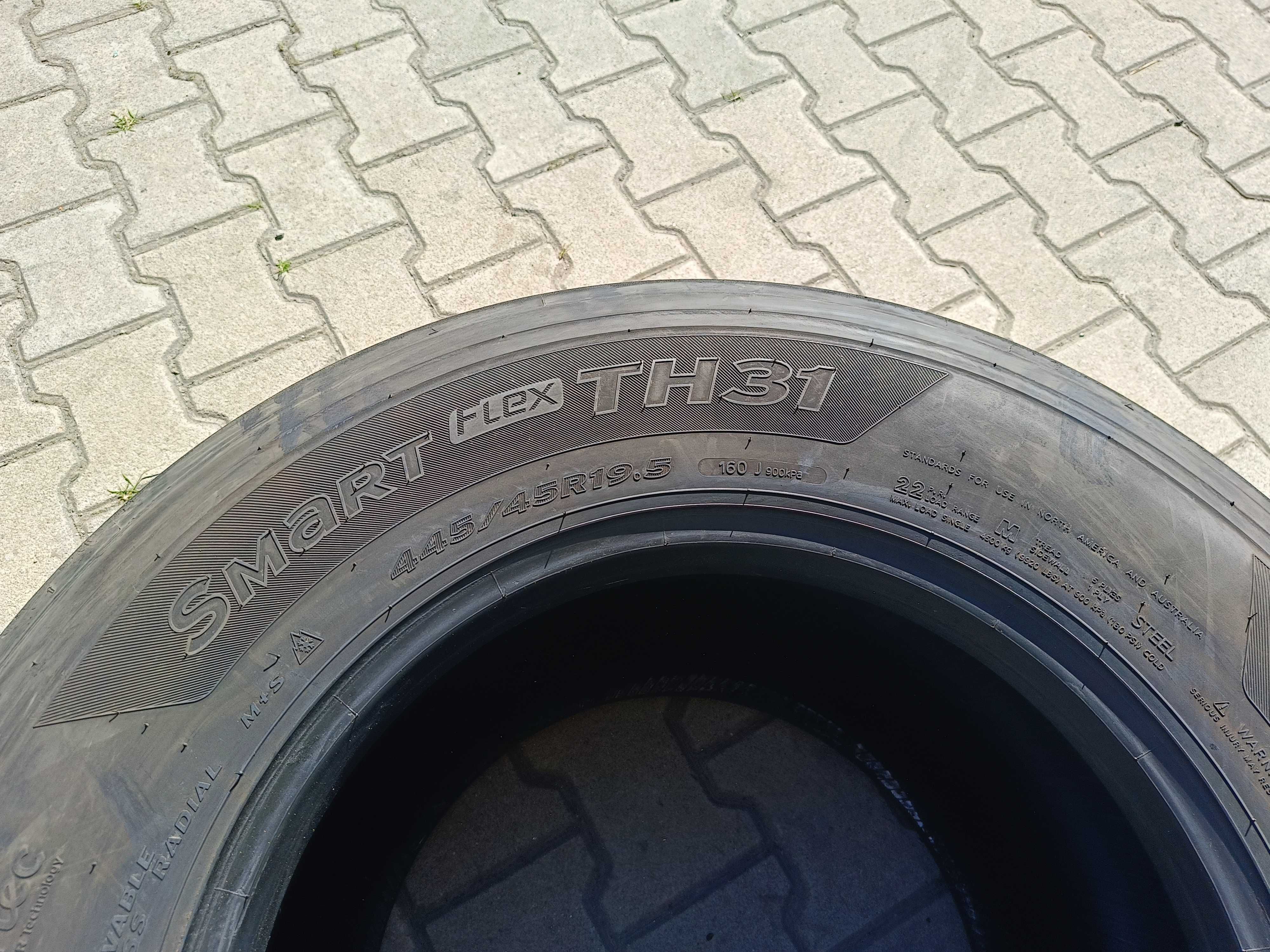 Opony 445/45R19.5 Hankook Smart Flex TH 31 Naczepa,Przyczepa 8,5mm