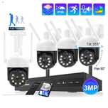 Kit 4 câmaras Rotativas 3MP • WiFi • Auto-Tracking •Áudio Bidirecional