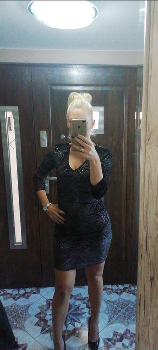 Śliczna sukienka Andrzejki/Sylwek/Wesele Mohito czarna/srebrna-błysk