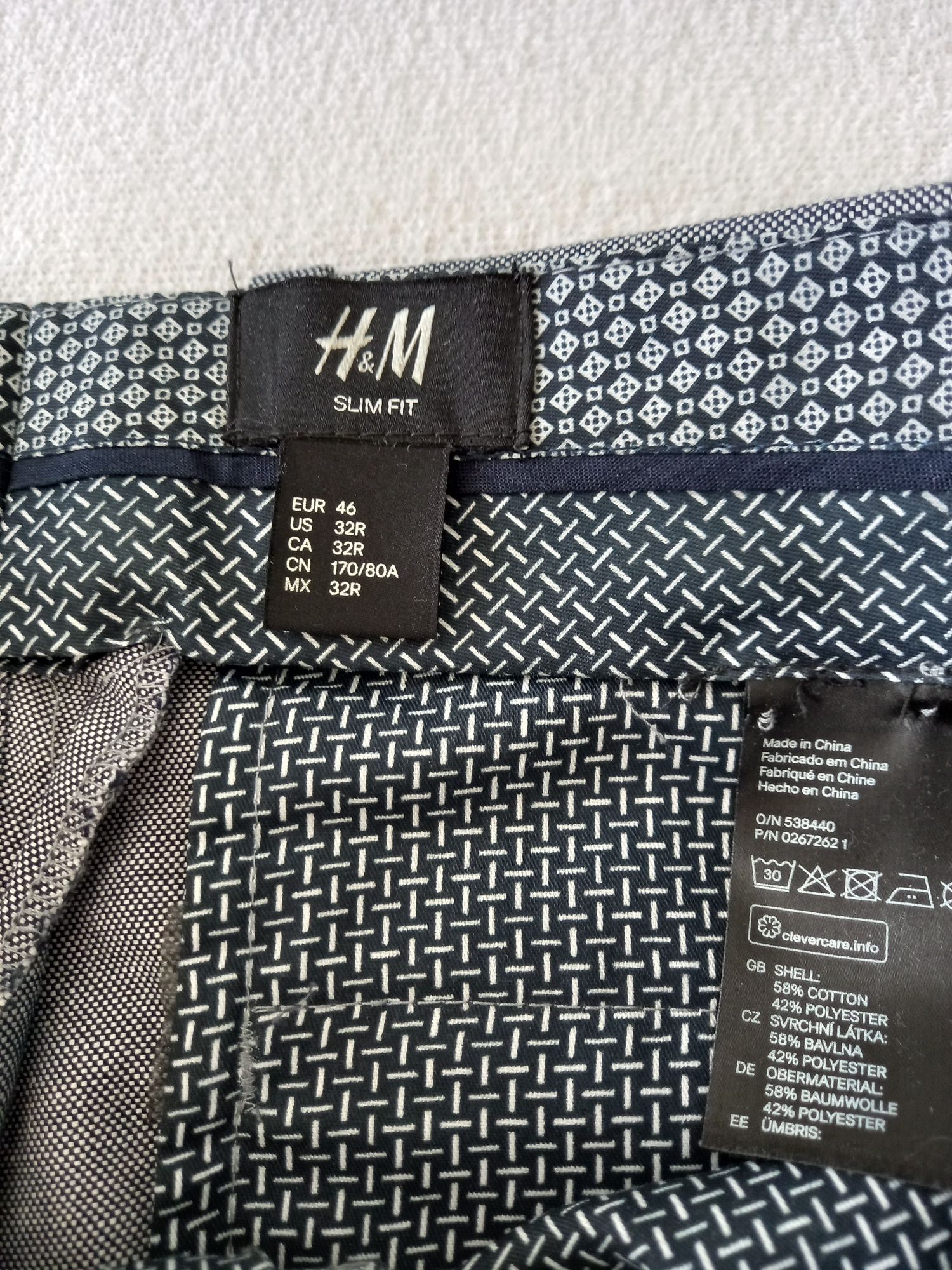 Spodnie męskie Slim Fit / H&M r.46