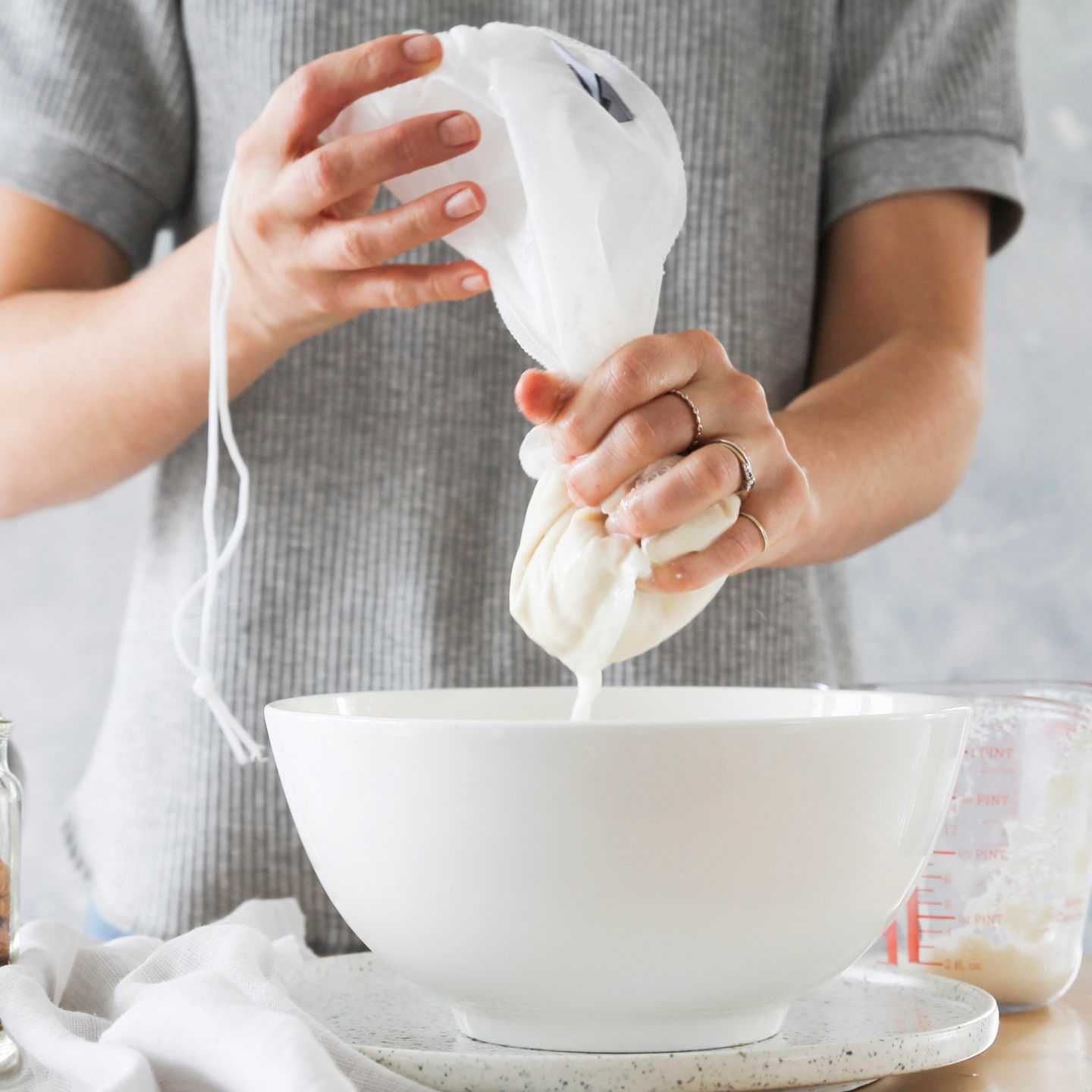 Woreczek do filtrowania mleka roślinnego nut milk bag 20x30 cm II gat.