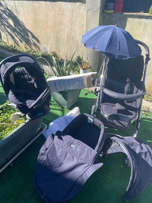 Trio Bebecar i3 Original. Completo. Com adaptador para automóvel