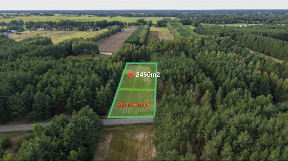 Działka rolna z WZ w otulinie lasów, Zygmuntowo. Brak sąsiadów