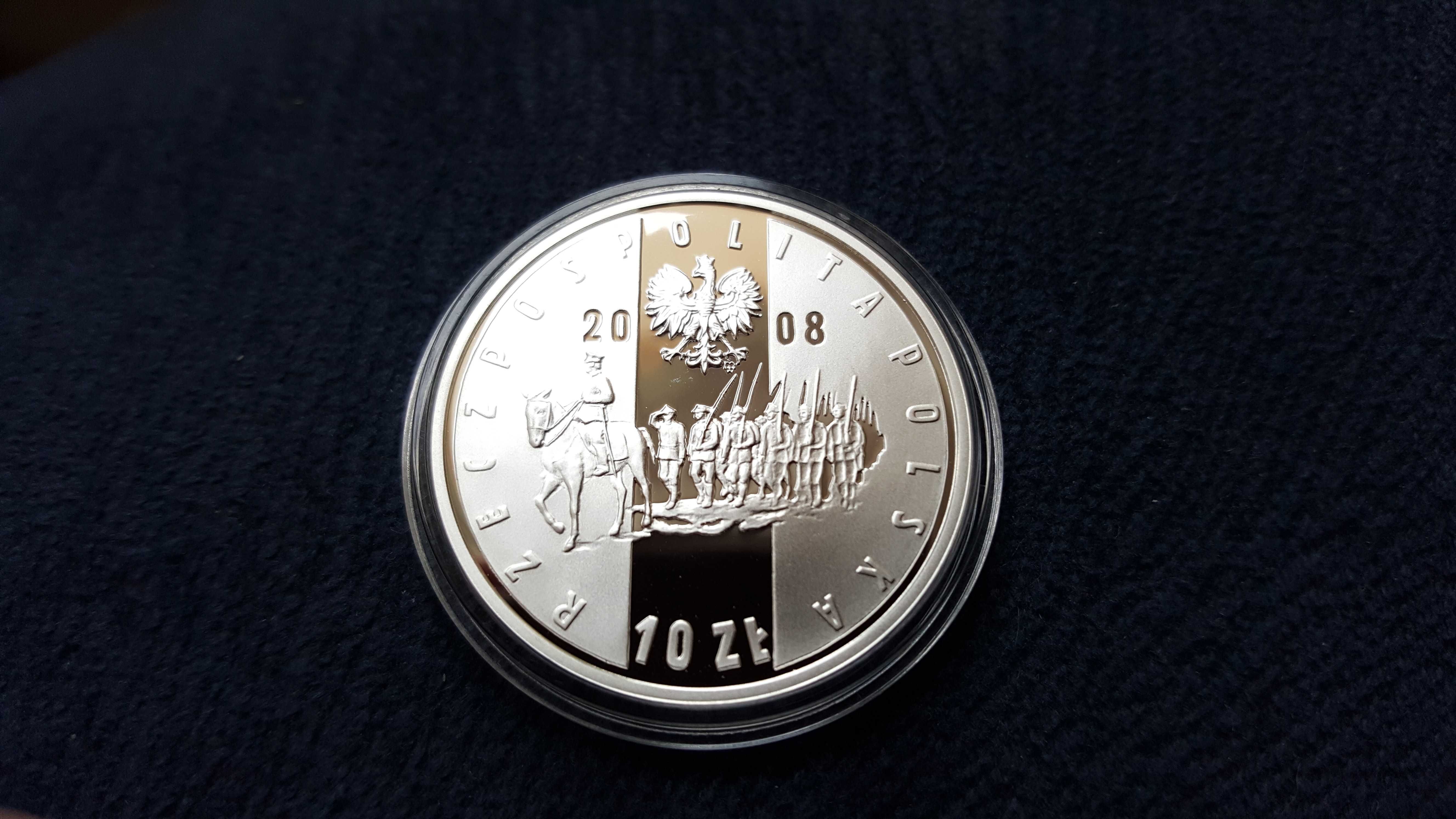 10 zł 2008 r. Powstanie Wielkopolskie Ag 925 mennicza L