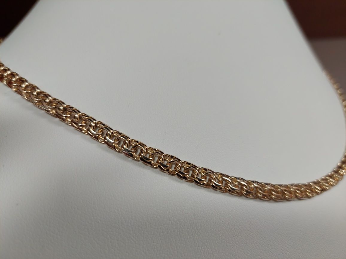 Łańcuszek złoty garibaldi pełny 50cm