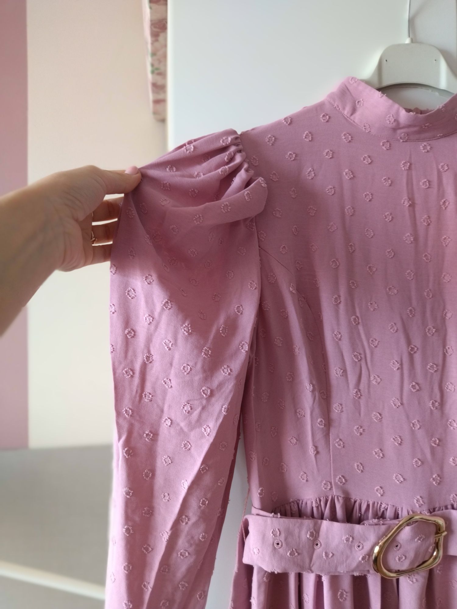 Piękna nowa sukienka liliowa midi retro vintage Shein rozm 36