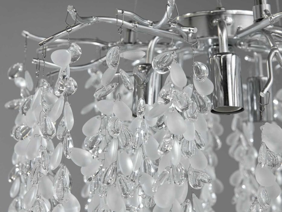 Стильна кришталева люстра "Гліцинія" з алюмінієвими елементами, 6 ламп