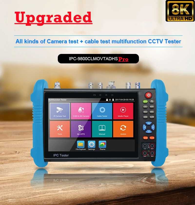 Moнітор тестер відеоспостереження IPC-9800CADH PRO  8MP IP  AHD POE