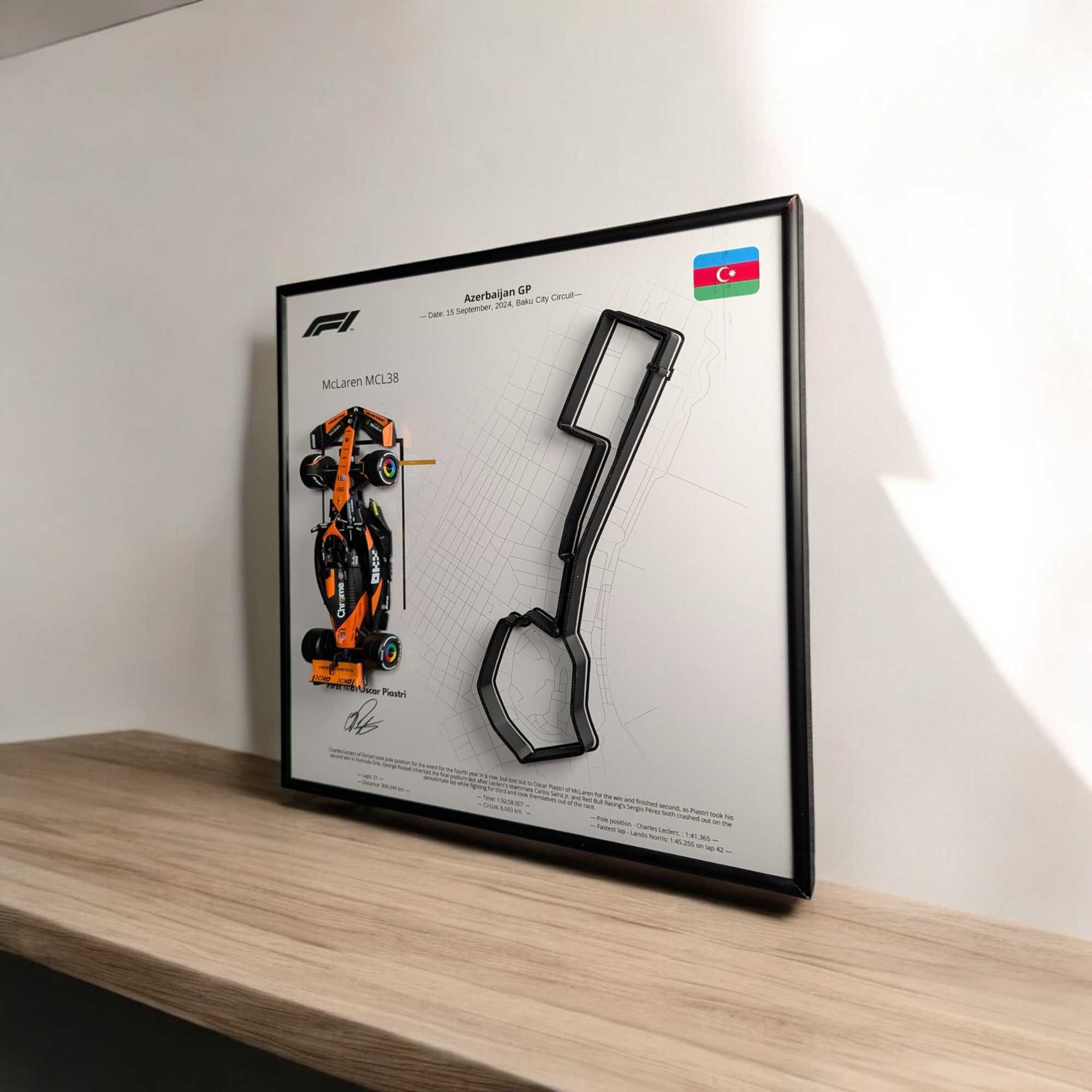 Bburago McLaren MCL38 та 3D Траса Azerbaijan GP 24 №81 Oscar Piastri