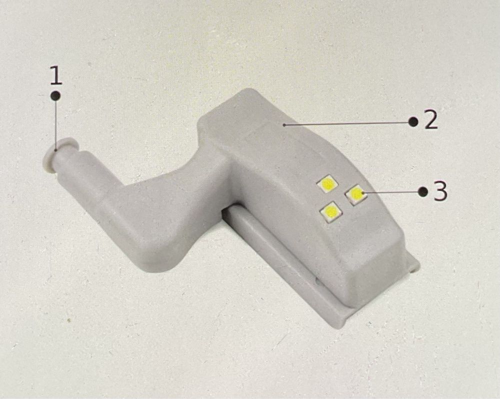 10x Lampka na Zawias do Drzwi Szafki 3 LED Bateria