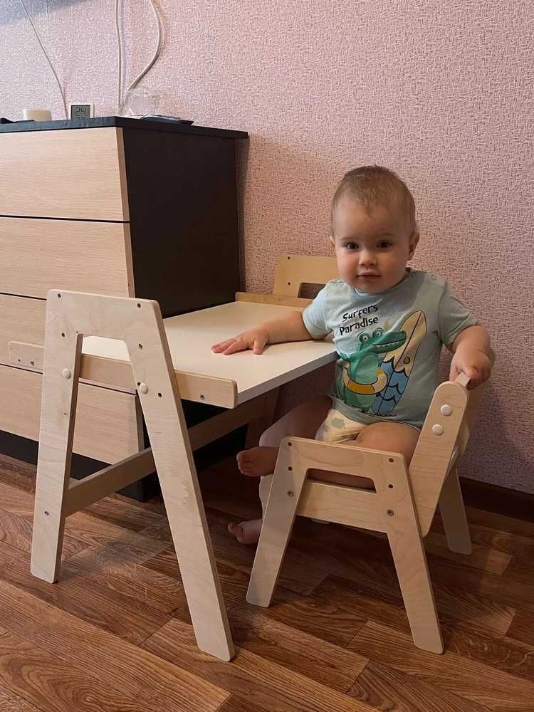 Дитячі меблі. Стіл + стілець. Зростаюча мебель з фанери.