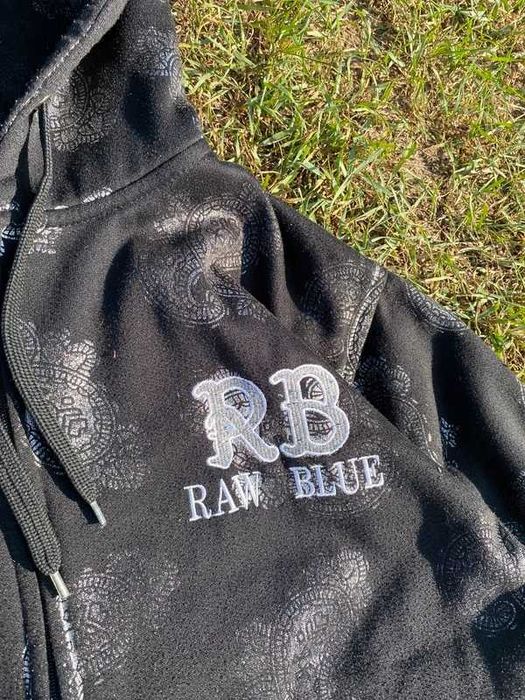 Bluza z kapturem hoodie zip Raw Blue rap hiphop swag jnco mass denim