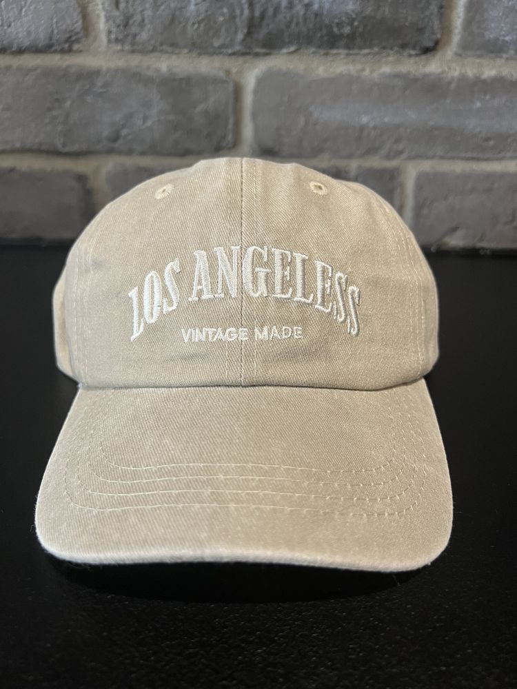 Nowa khaki czapka z daszkiem bawełniana Los Angeles vintage unisex