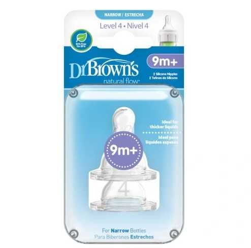DR BROWN'S smoczki do butelek poziom 4 wąskie 9M+ STANDARD 1 SZT