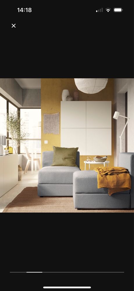 Sofa modułowa ze schowkiem Jattebo 2 szt Ikea szara jak nowa!