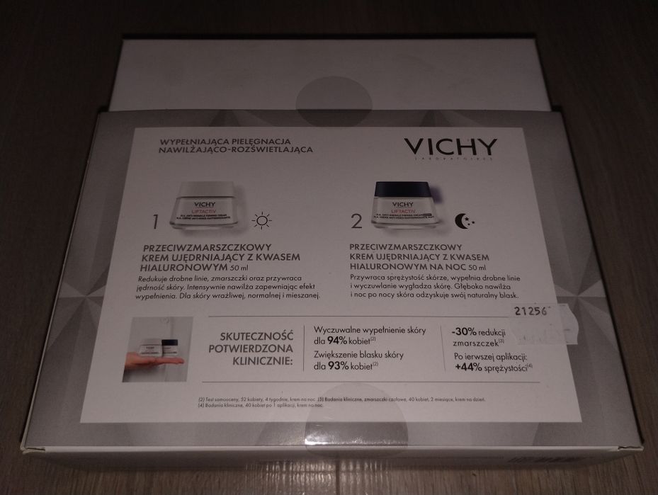 Vichy zestaw krem na dzień i noc NOWY z kwasem hialuronowym 2 x 50ml