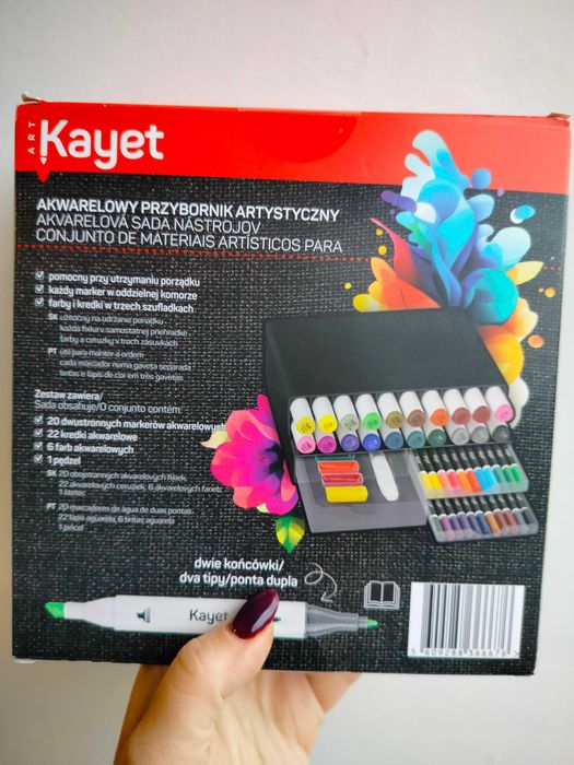 Kompleksowy Zestaw Kayet ART Akwarele Przybornik Artystyczny 49 elemen