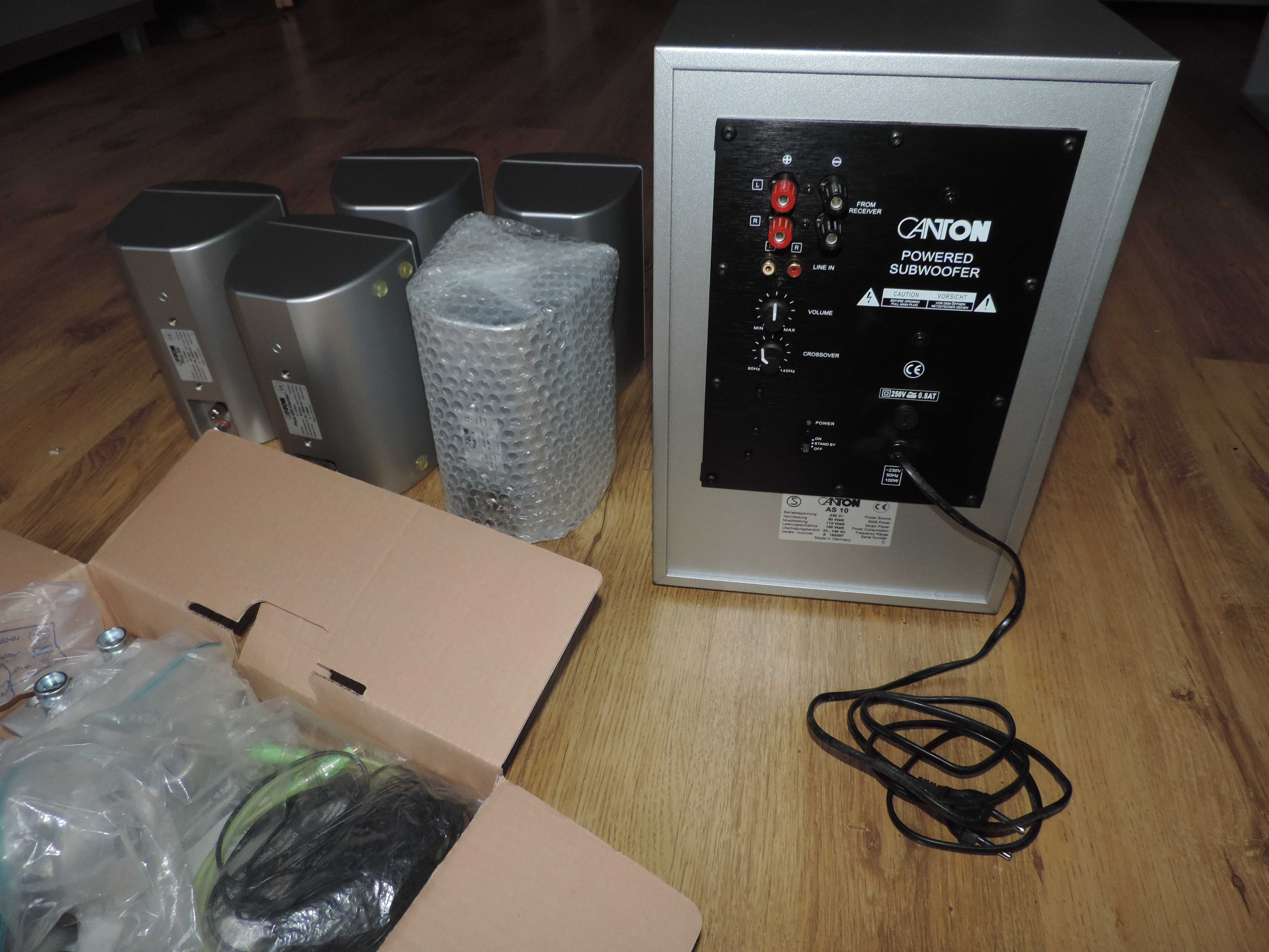 Głośniki Canton subwoofer AS 10 i 5 szt. Plus GX