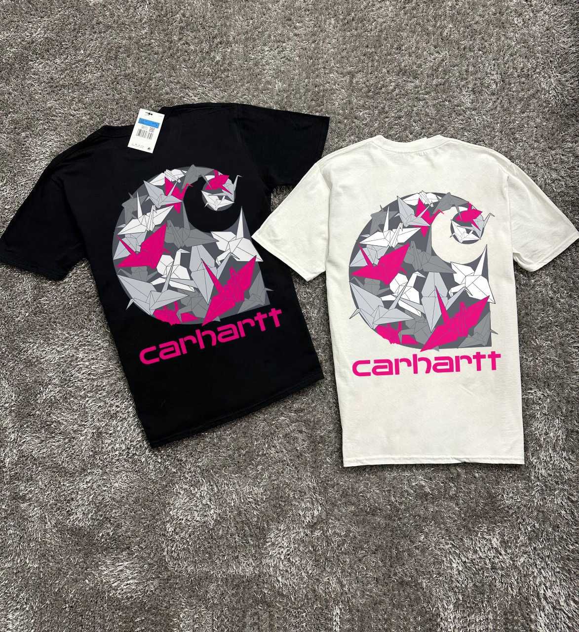 CARHARTT Футболка - Red Gradient - С М Л ХЛ - Биг Лого Принт - Кархарт