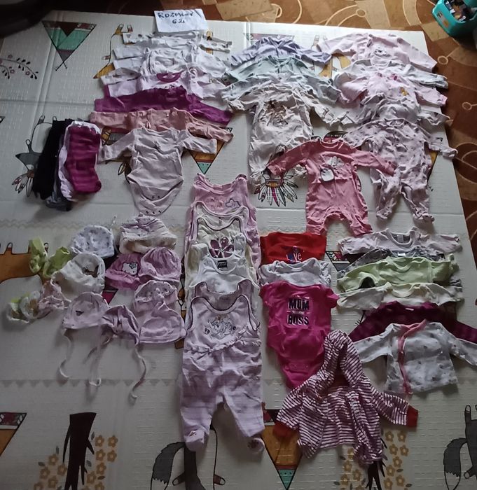 Wyprawka dla dziewczynki rozmiar 62, 48 sztuk