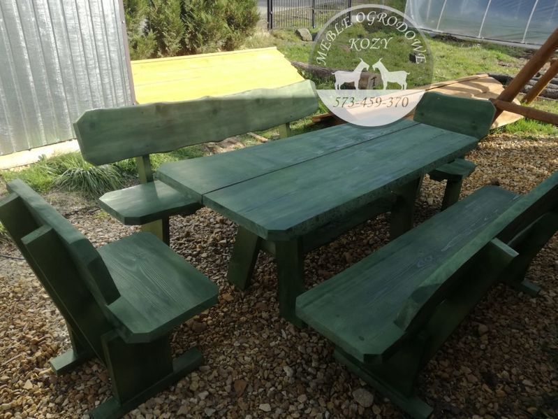 NOWE CENY! Meble ogrodowe drewniane góralskie. Lite drewno ławka stół